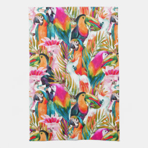 Parrots & Palm Leaves Kitchen Towel