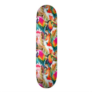 Parrots & Palm Leaves Skateboard