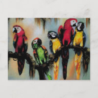 Parrots parlants ~ Carte postale Oiseau Nature sau