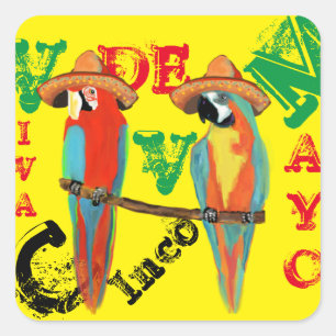 PARROTS SQUARE STICKER