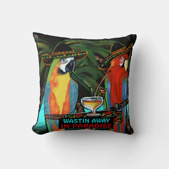 Parrots  throw pillow (Front)