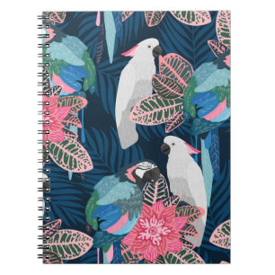 Parrots Tropical: Vintage Seamless Pattern Notebook