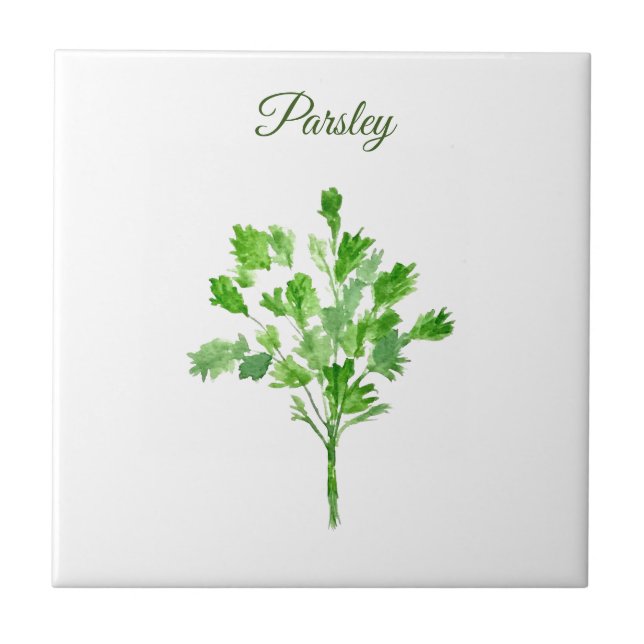Parsley Herb Greenery Kitchen Culinary Green Chic Tile (Front)