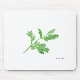 Parsley herb watercolour mouse pad