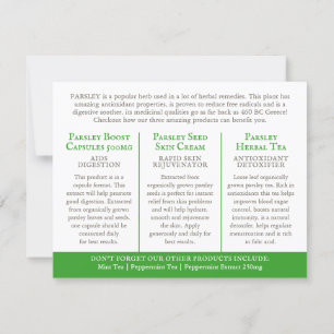 Parsley herbalists medicinal three products info