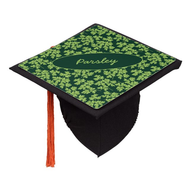 Parsley Pattern Graduation Cap Topper (Angled)