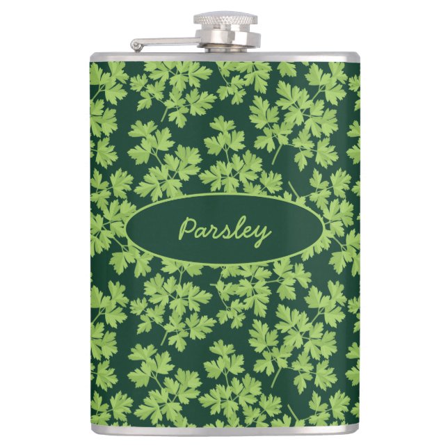 Parsley Pattern Hip Flask (Front)