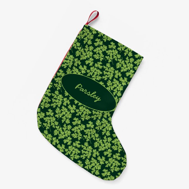 Parsley Pattern Small Christmas Stocking (Front (Hanging))