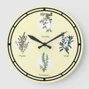 Parsley Sage Rosemary & Thyme Herbs Large Clock