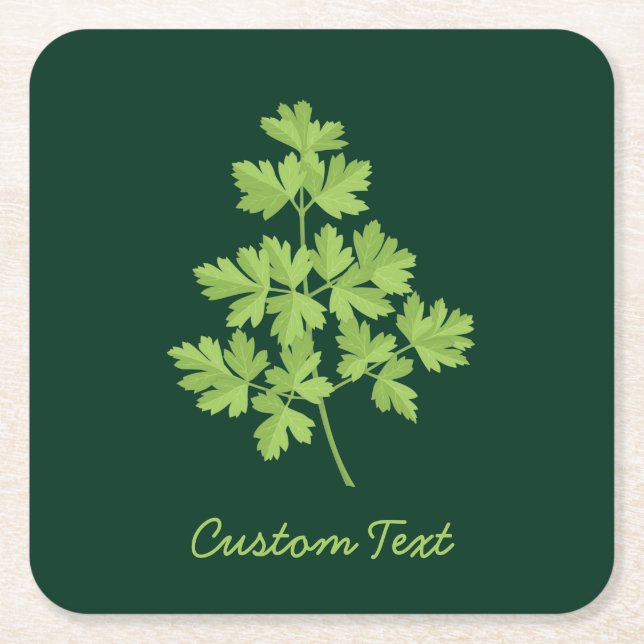 Parsley Square Paper Coaster (Front)