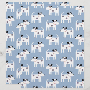 Parson Jack Russell Terrier Dog Pattern Blue