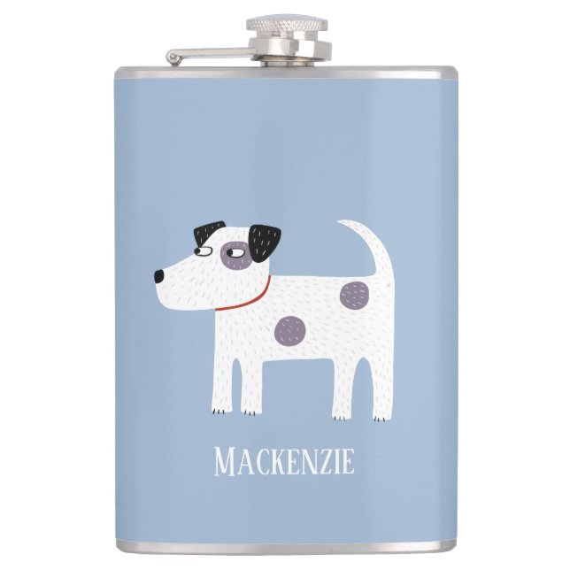 Parson Jack Russell Terrier Dog Personalized Hip Flask (Front)