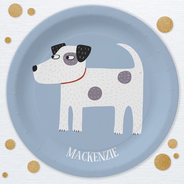Parson Jack Russell Terrier Dog Personalized Paper Plate (Parson Jack Russell Terrier dog personalized party paper plate)