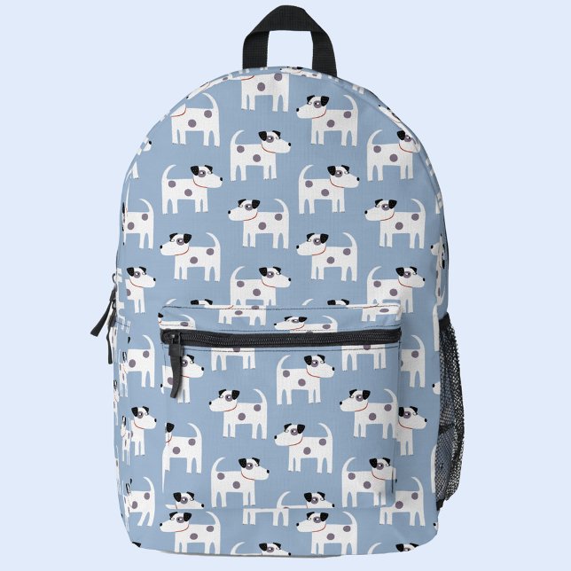 Parson Jack Russell Terrier Dog Printed Backpack (Parson Jack Russell Terrier dog blue backpack)