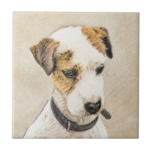 Parson Jack Russell Terrier Painting 2 Dog Art Tile