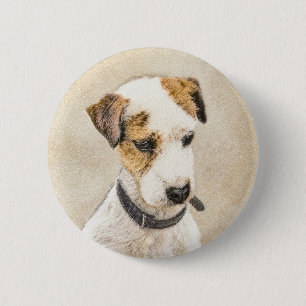 Parson Jack Russell Terrier Painting - Dog Art 2 Inch Round Button