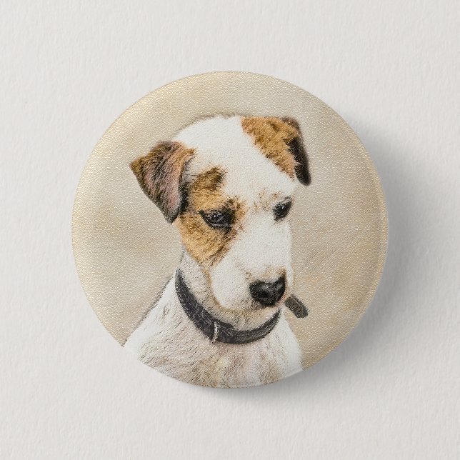 Parson Jack Russell Terrier Painting - Dog Art 2 Inch Round Button (Front)