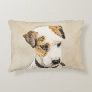 Parson Jack Russell Terrier Painting - Dog Art Accent Pillow