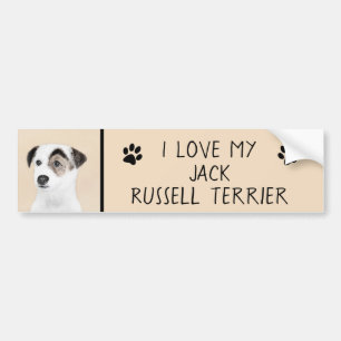 Parson Jack Russell Terrier Painting - Dog Art Bumper Sticker
