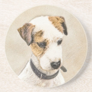 Parson Jack Russell Terrier Painting - Dog Art Coaster