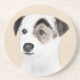 Parson Jack Russell Terrier Painting - Dog Art Coaster