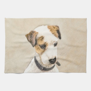 Parson Jack Russell Terrier Painting - Dog Art Kitchen Towel