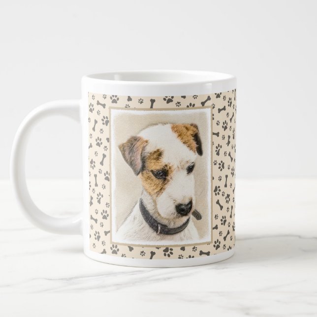 Parson Jack Russell Terrier Painting - Dog Art Large Coffee Mug (Left)