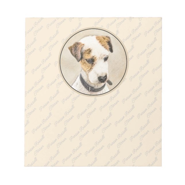 Parson Jack Russell Terrier Painting - Dog Art Notepad (Front)