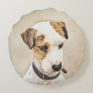 Parson Jack Russell Terrier Painting - Dog Art Round Pillow