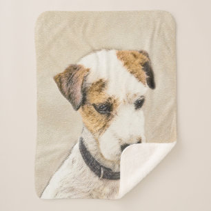 Parson Jack Russell Terrier Painting - Dog Art Sherpa Blanket