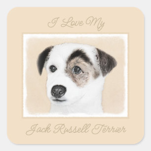 Parson Jack Russell Terrier Painting - Dog Art Squ Square Sticker