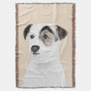 Parson Jack Russell Terrier Painting - Dog Art Throw Blanket