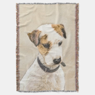 Parson Jack Russell Terrier Painting - Dog Art Throw Blanket