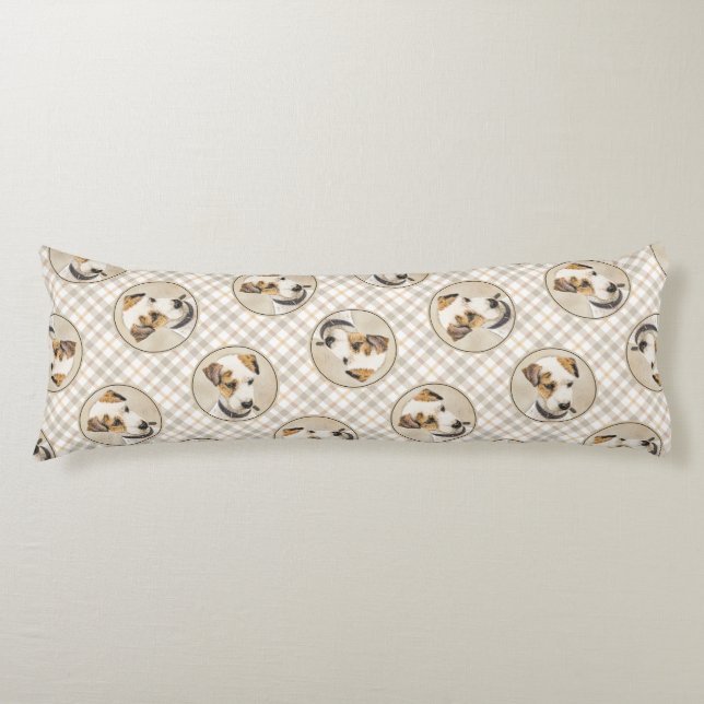 Parson Jack Russell Terrier Painting Pet Dog Art Body Pillow (Front)