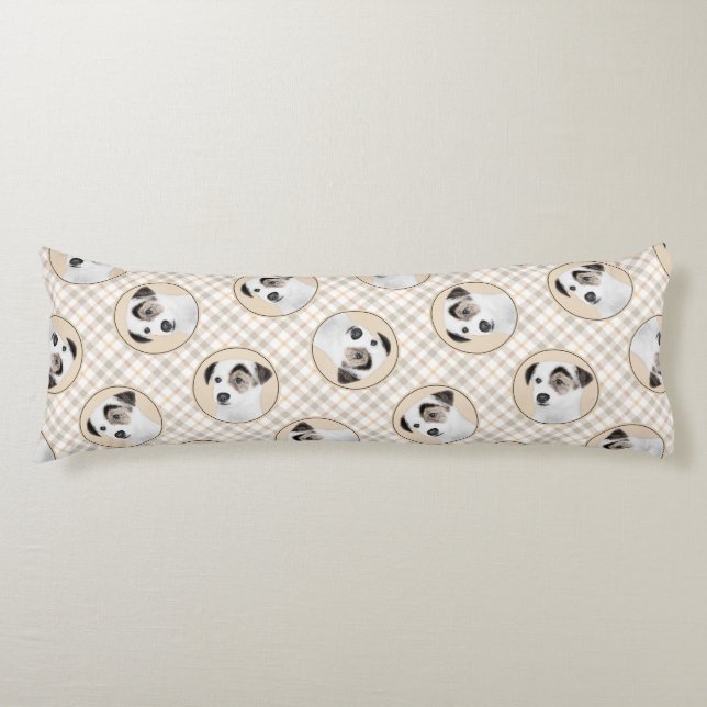 Parson Jack Russell Terrier Painting Pet Dog Art Body Pillow (Front)