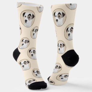 Parson Jack Russell Terrier Painting Pet Dog Art Socks