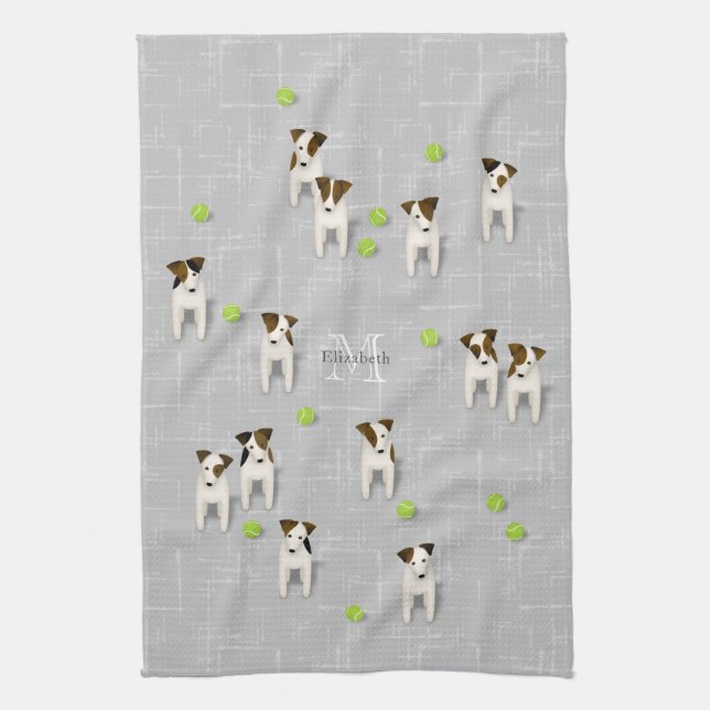Parson Jack Russell Terriers grey or ANY colour Kitchen Towel (Vertical)