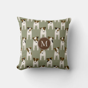 Parson Jack Russell Terriers sage or ANY colour Throw Pillow