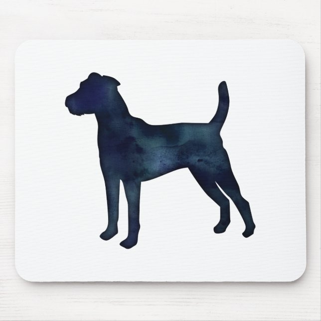 Parson Russel Terrier Black Watercolor Mouse Pad (Front)
