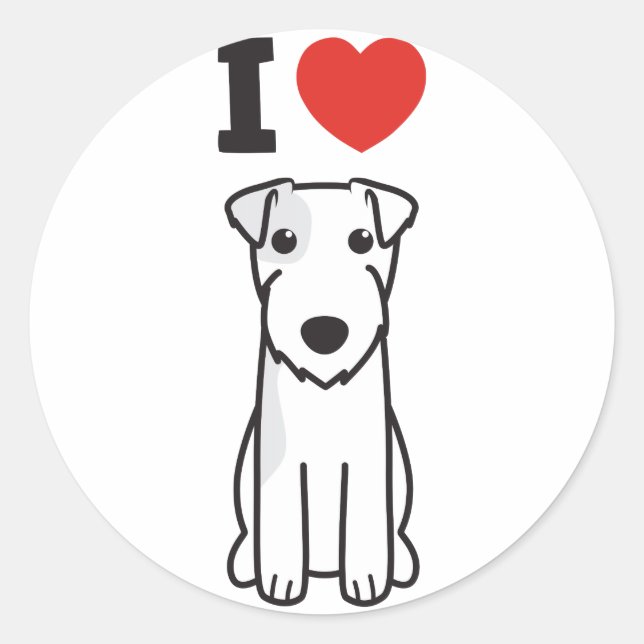 Parson Russell Terrier Dog Cartoon Classic Round Sticker (Front)