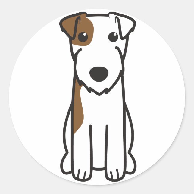 Parson Russell Terrier Dog Cartoon Classic Round Sticker (Front)