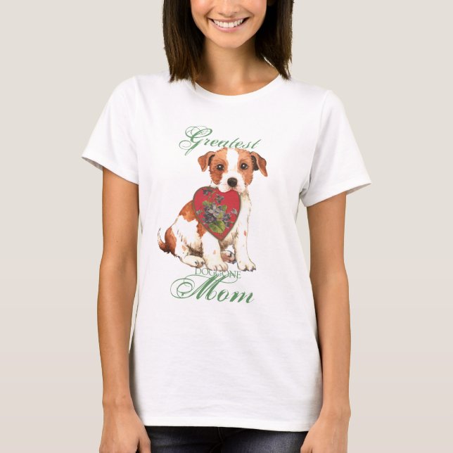 Parson Russell Terrier Heart Mom T-Shirt (Front)