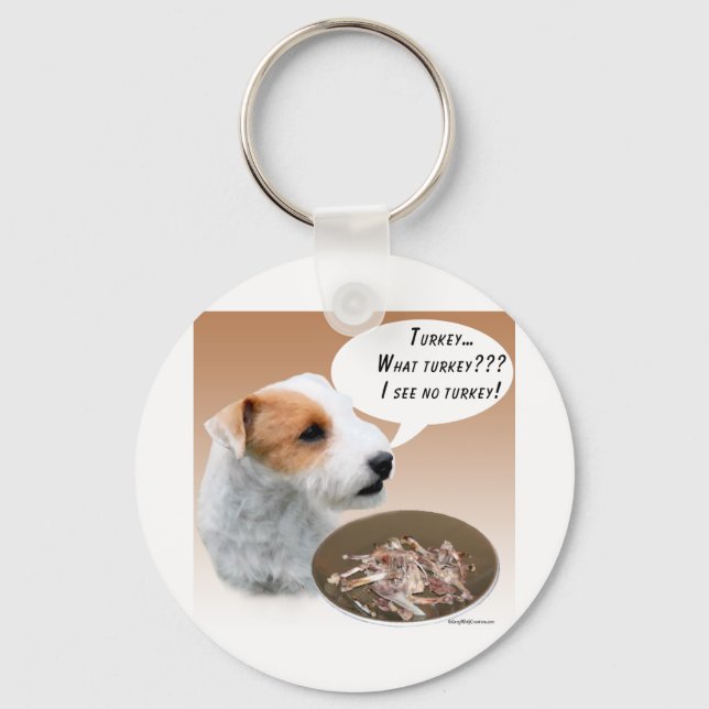 Parson Russell Terrier Turkey Keychain (Front)
