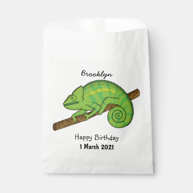 Parson's chameleon illustration favour bag (Front)