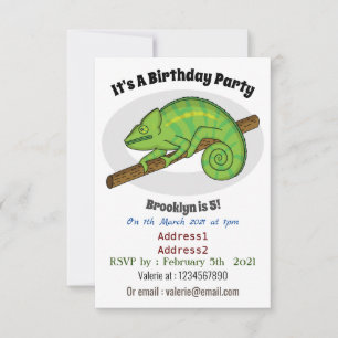 Parson's chameleon illustration invitation