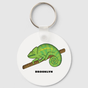 Parson's chameleon illustration keychain
