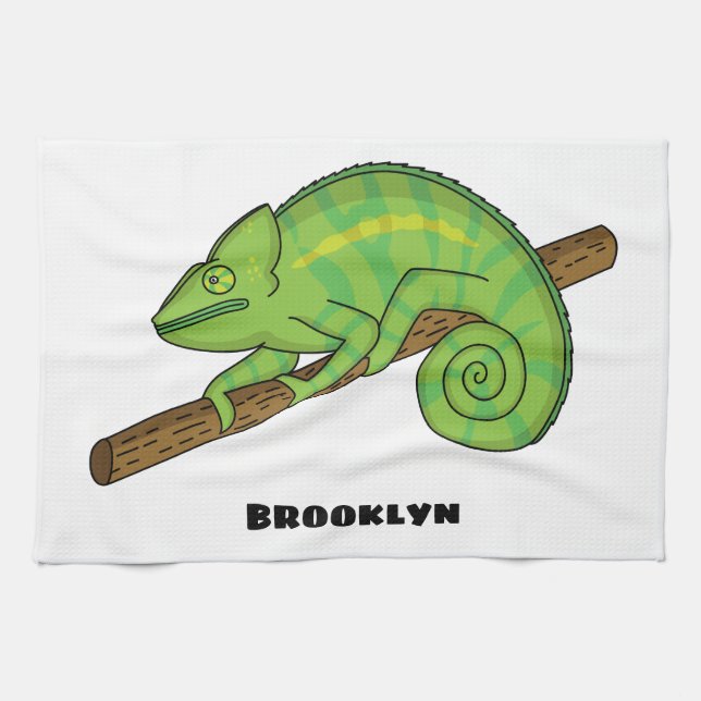 Parson's chameleon illustration kitchen towel (Horizontal)