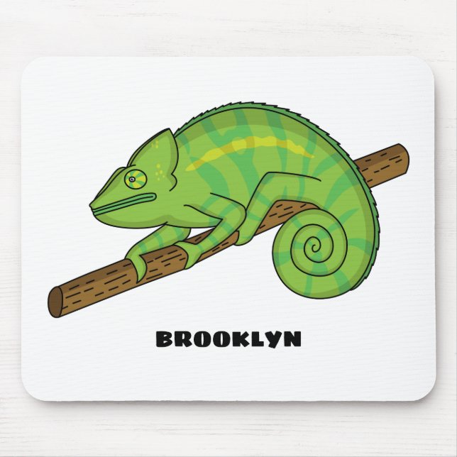 Parson's chameleon illustration mouse pad (Front)