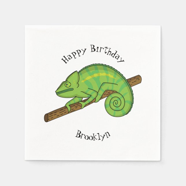 Parson's chameleon illustration napkin (Front)