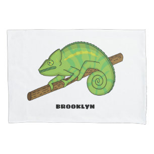 Parson's chameleon illustration pillowcase